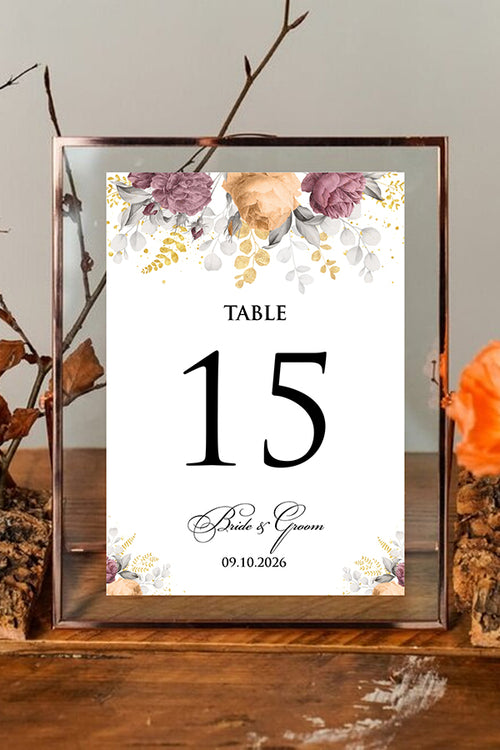 Load image into Gallery viewer, Personalized A5 Wedding Table Numbers: Tailored Elegance for Your Special Day 1265
