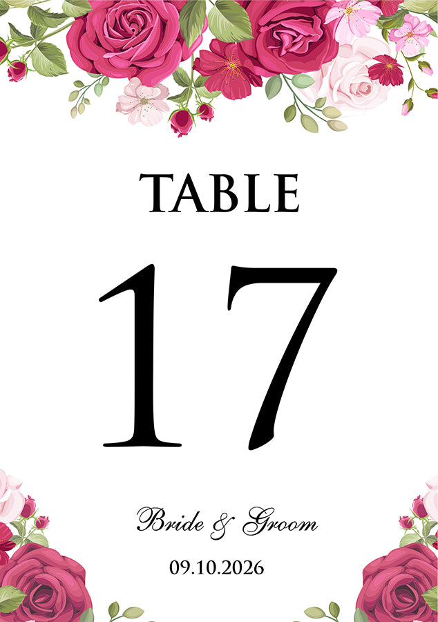 Personalized A5 Wedding Table Numbers: Tailored Elegance for Your Special Day 1267