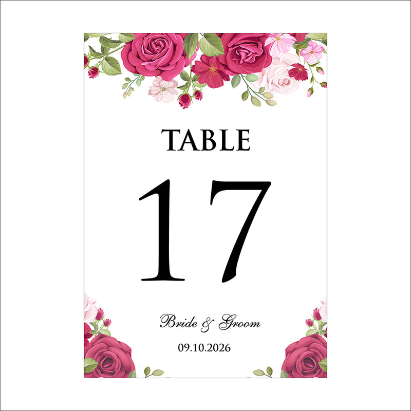 Personalized A5 Wedding Table Numbers: Tailored Elegance for Your Special Day 1267