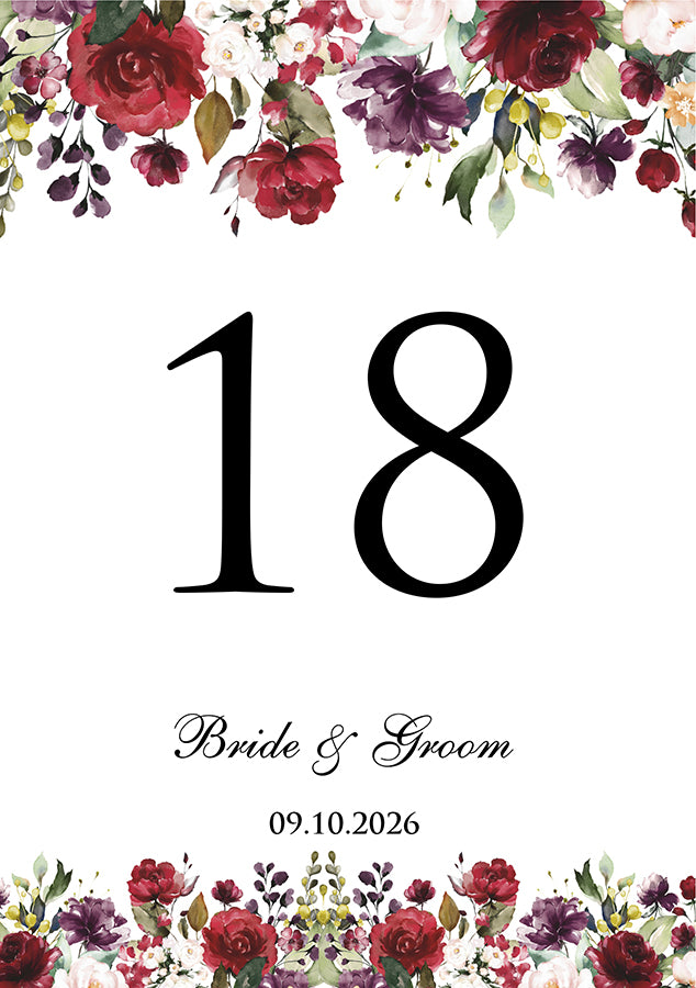 Personalized A5 Wedding Table Numbers: Tailored Elegance for Your Special Day 1268