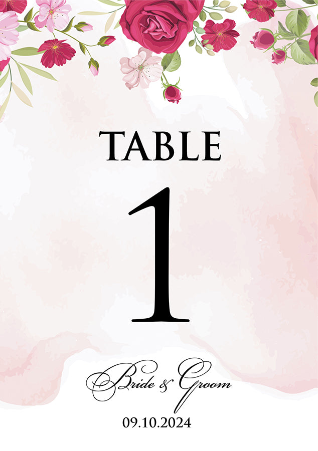 Personalized A5 Wedding Table Numbers: Tailored Elegance for Your Special Day 1501