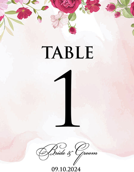 Personalized A5 Wedding Table Numbers: Tailored Elegance for Your Special Day 1501