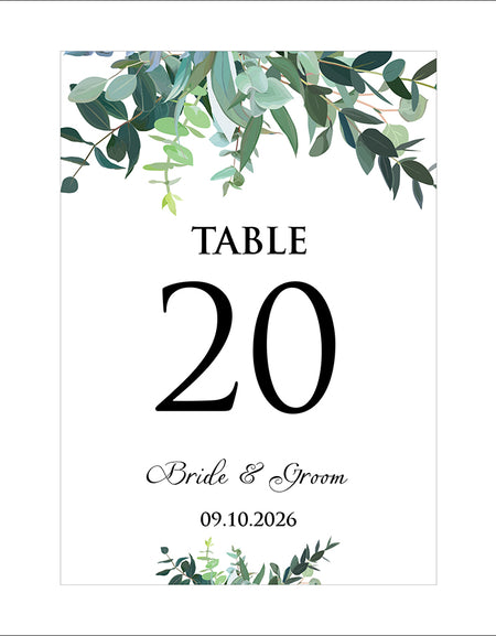 Leaf design Table Numbers