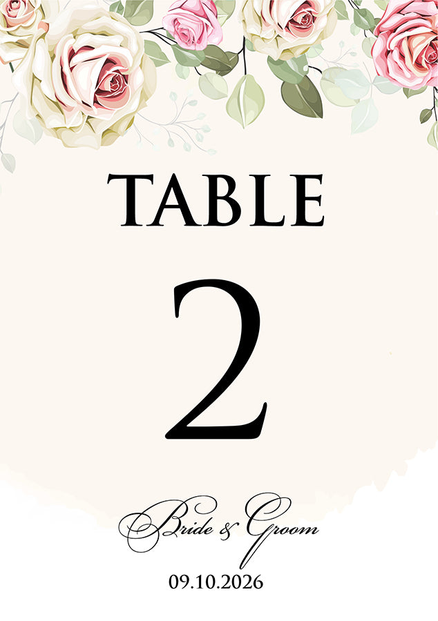 Personalized A5 Wedding Table Numbers: Tailored Elegance for Your Special Day 1252