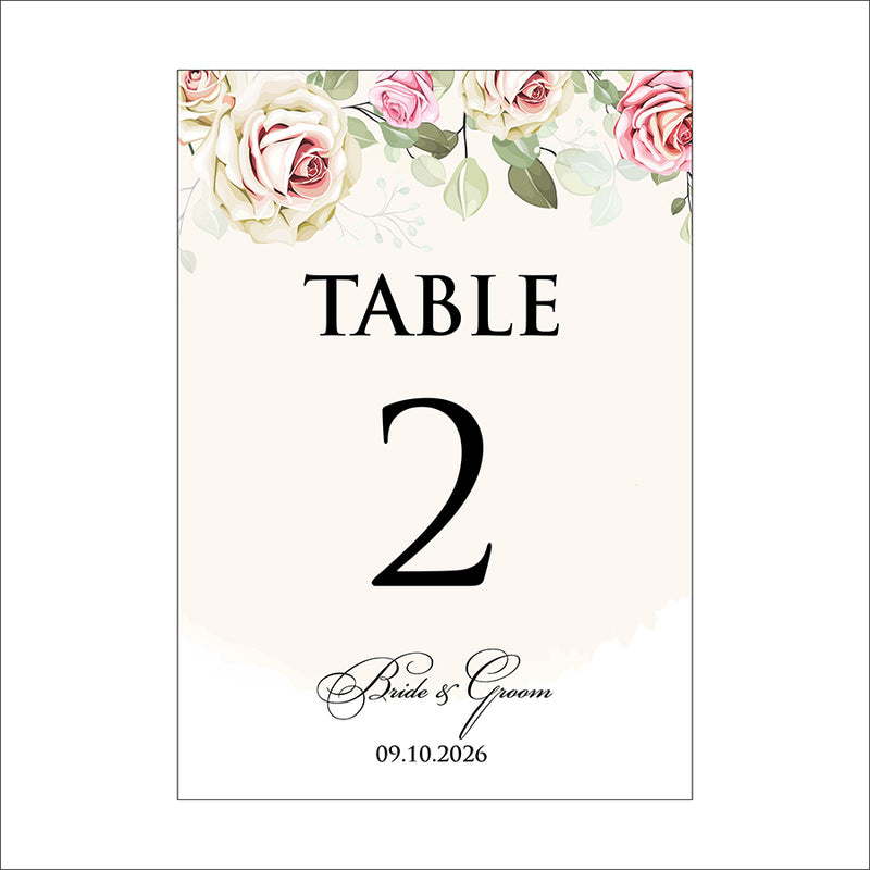 Personalized A5 Wedding Table Numbers: Tailored Elegance for Your Special Day 1252