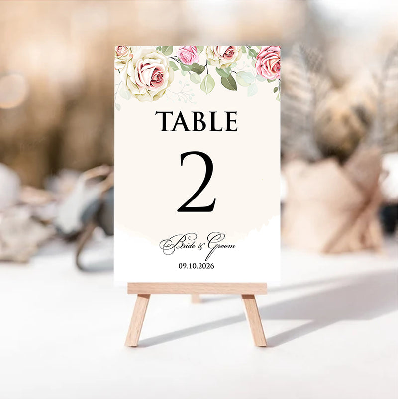 Personalized A5 Wedding Table Numbers: Tailored Elegance for Your Special Day 1252