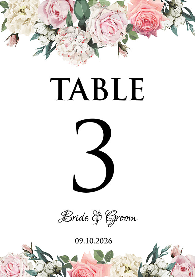 Personalized A5 Wedding Table Numbers: Tailored Elegance for Your Special Day 1253