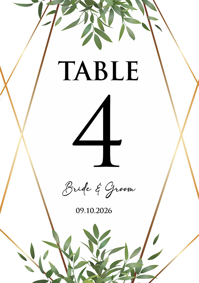 Personalized A5 Wedding Table Numbers: Tailored Elegance for Your Special Day 1254