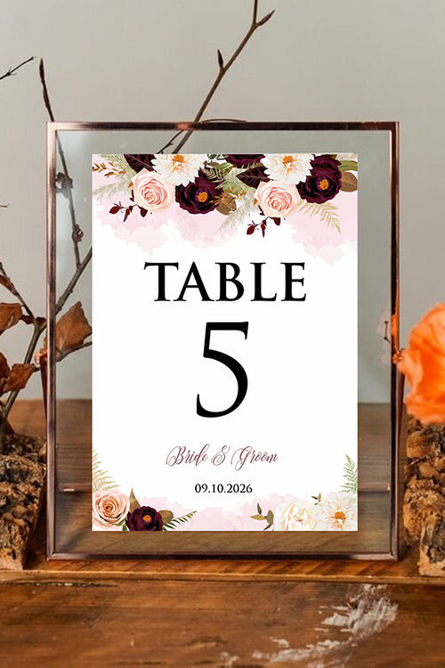 Personalized A5 Wedding Table Numbers: Tailored Elegance for Your Spec ...