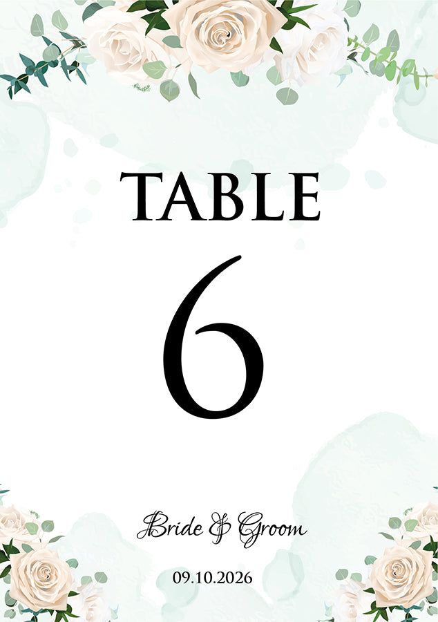 Personalized A5 Wedding Table Numbers: Tailored Elegance for Your Special Day 1256