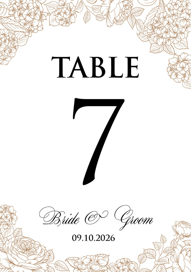 Personalized A5 Wedding Table Numbers: Tailored Elegance for Your Special Day 1257