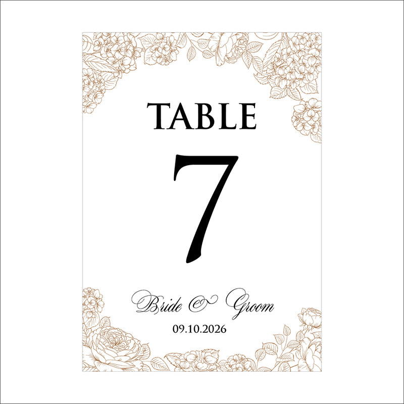 Personalized A5 Wedding Table Numbers: Tailored Elegance for Your Special Day 1257