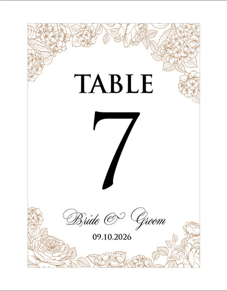 Personalized A5 Wedding Table Numbers: Tailored Elegance for Your Special Day 1257