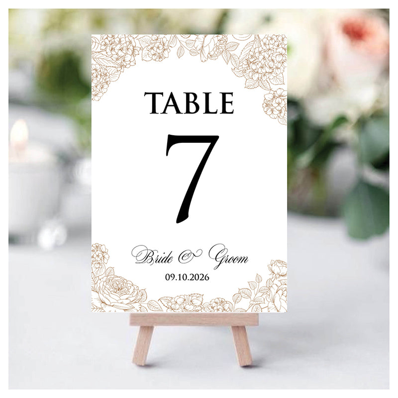 Personalized A5 Wedding Table Numbers: Tailored Elegance for Your Special Day 1257