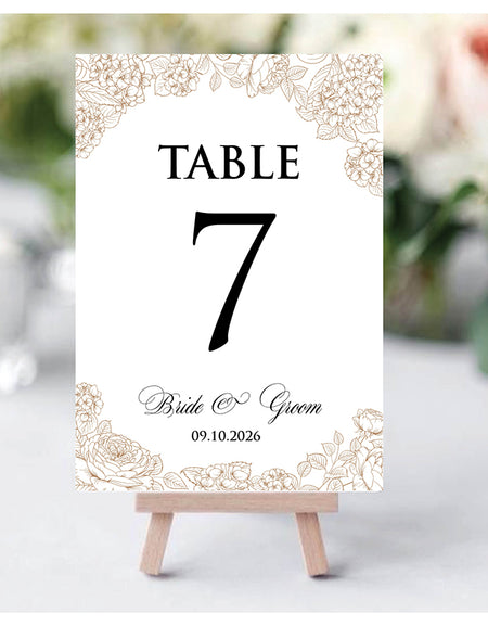 Personalized A5 Wedding Table Numbers: Tailored Elegance for Your Special Day 1257