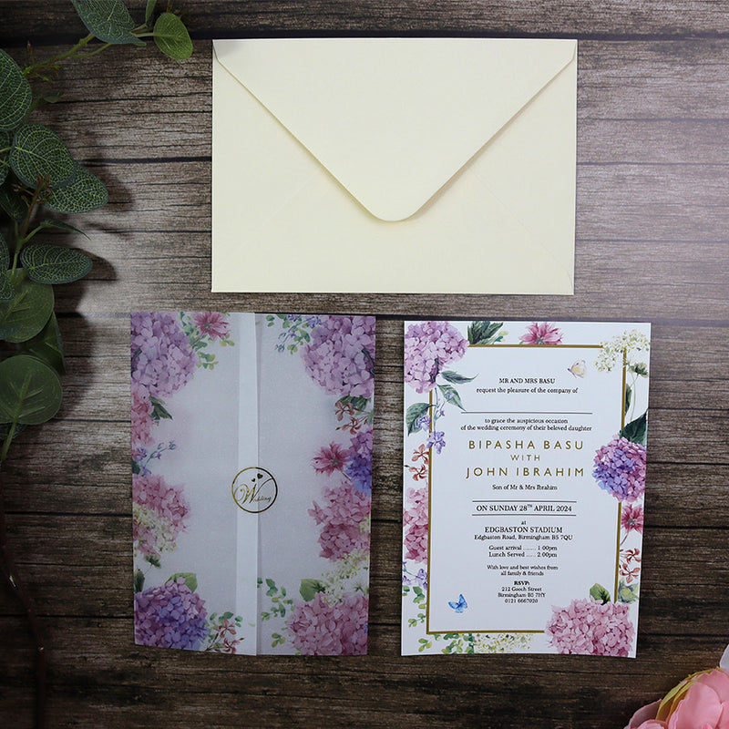 Vellum Invitations that are Gatefold Invitations in A5 Size