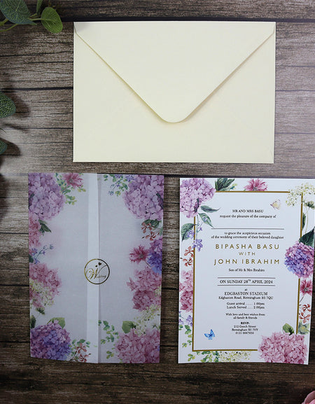 Vellum Invitations that are Gatefold Invitations in A5 Size