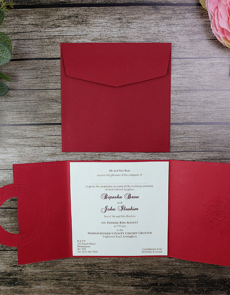 Traditional Red and gold Indian wedding Invitations card