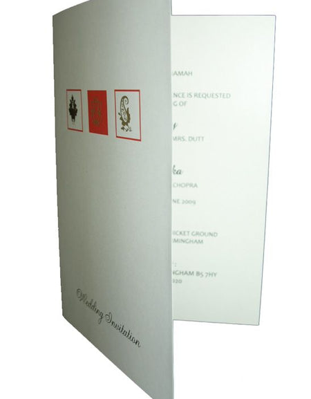 Very Cheap Hindu Wedding Invitation Cards in White and red