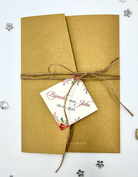 Luxurious Gold Pocketfold Invitation ABC 1172