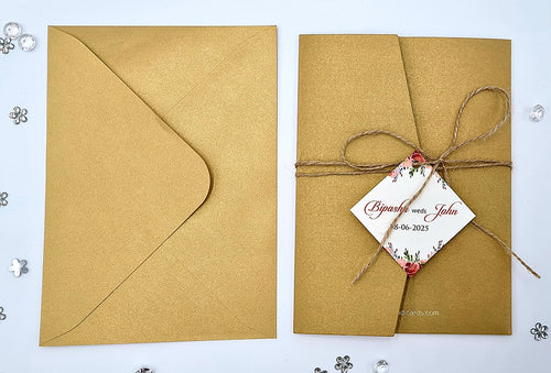 Load image into Gallery viewer, Luxurious Gold Pocketfold Invitation ABC 1172
