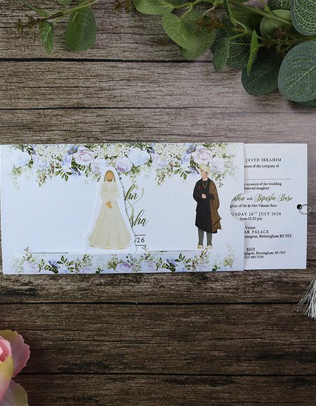 SLiding Bride & Groom Invitation