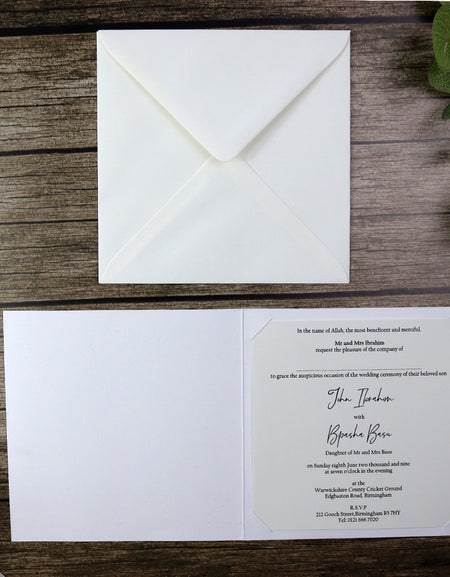 Islamic Wedding Invite with wedding wording for Muslim card