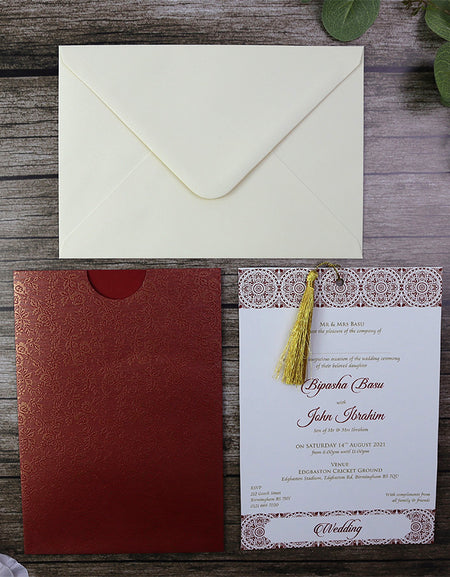 Inserts for Bright Red Pocket invitation cards