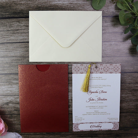Inserts for Bright Red Pocket invitation cards
