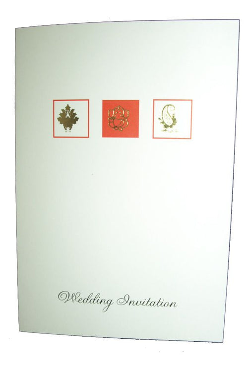 Load image into Gallery viewer, ABC 652H Budget Ecru Ganesh foil Invitation
