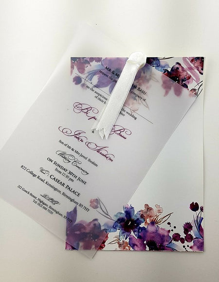 ABC 981 Watercolour Floral Vellum Invitation