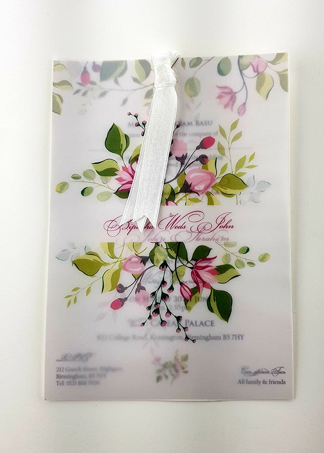 ABC 982 Botanic card with wild flowers Vellum Invitation