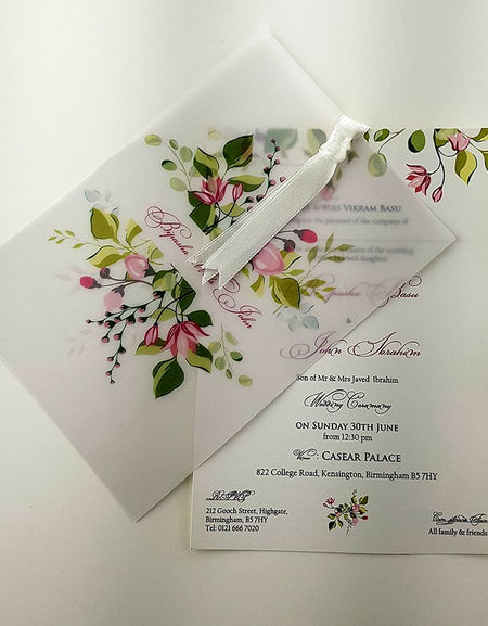 ABC 982 Botanic card with wild flowers Vellum Invitation