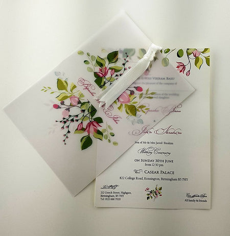 ABC 982 Botanic card with wild flowers Vellum Invitation