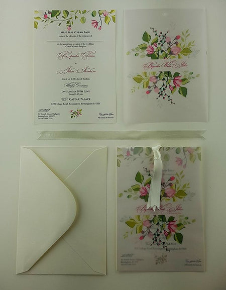 ABC 982 Botanic card with wild flowers Vellum Invitation