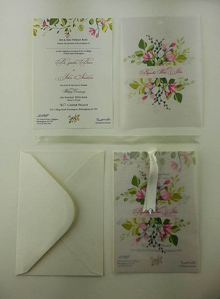 ABC 982 Botanic card with wild flowers Vellum Invitation