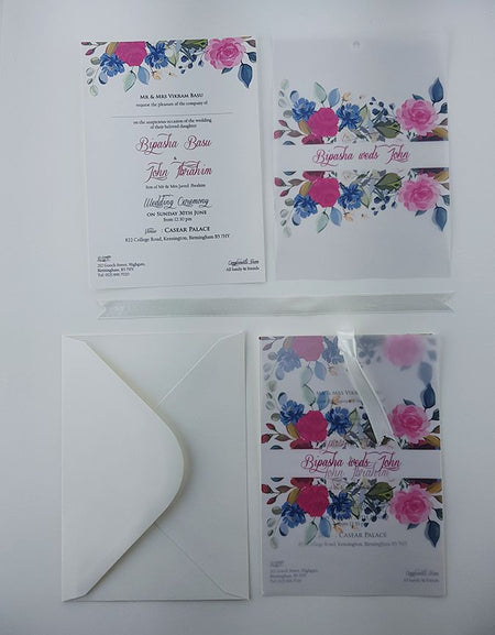ABC 983 Vibrant Wildflower Modern Vellum Invitation