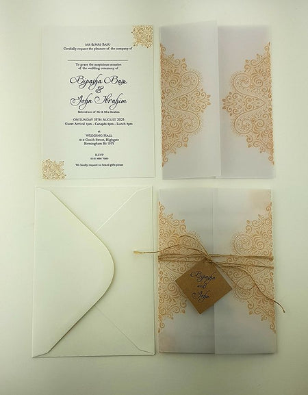 ABC 984 Translucent Rustic Vellum Invitation