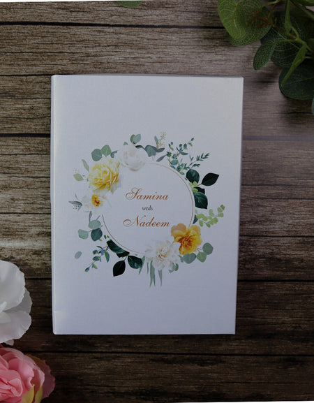 A5 Sized Box Invitation with floral design