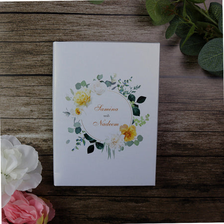 A5 Sized Box Invitation with floral design