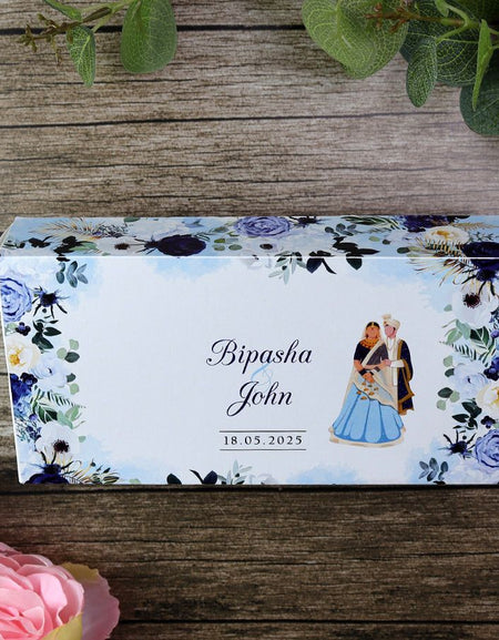 Customisable Mithai Sweet Boxes Image with Dulha Dulhan Image to match wedding invitation