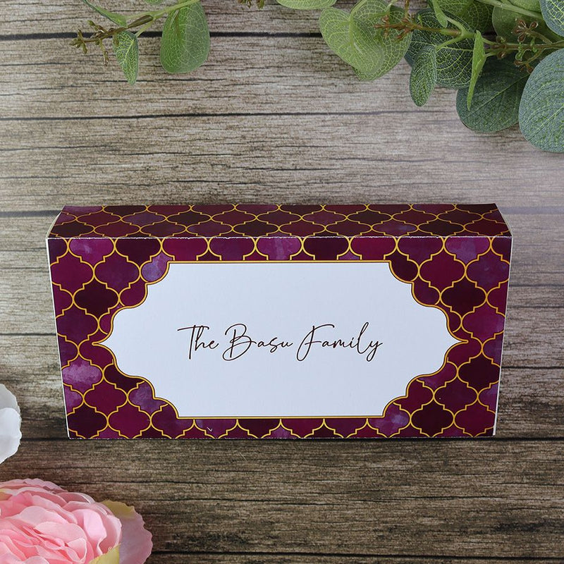 Personalized Maroon Pattern Sweet/Mithai Box MB 103