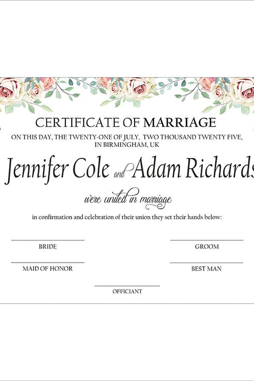 Load image into Gallery viewer, MC 201 Personalised Marriage Certificate
