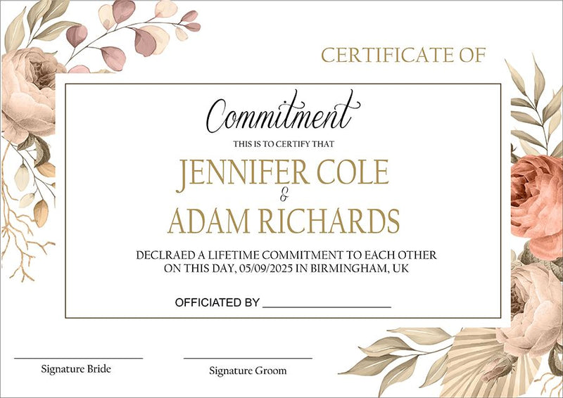 MC 203 Personalised Marriage Certificate