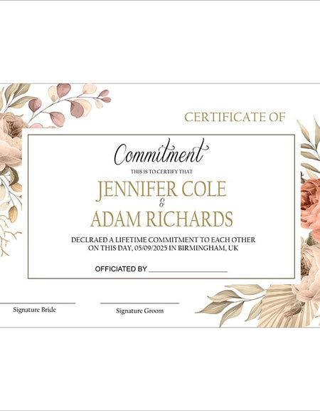 MC 203 Personalised Marriage Certificate
