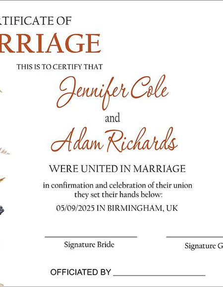 MC 204 Personalised Marriage Certificate