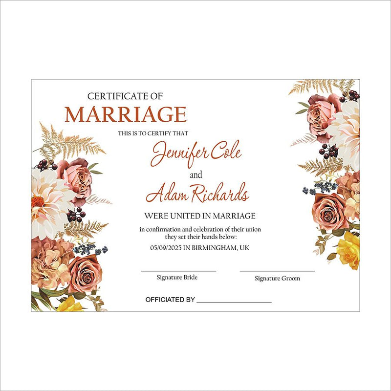 MC 204 Personalised Marriage Certificate