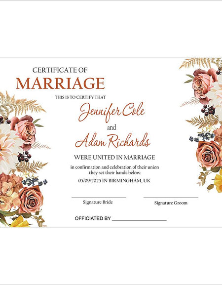 MC 204 Personalised Marriage Certificate
