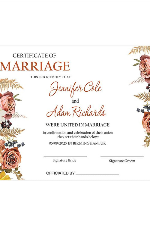 Load image into Gallery viewer, MC 204 Personalised Marriage Certificate
