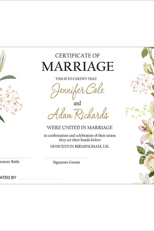 Load image into Gallery viewer, MC 205 Personalised Marriage Certificate
